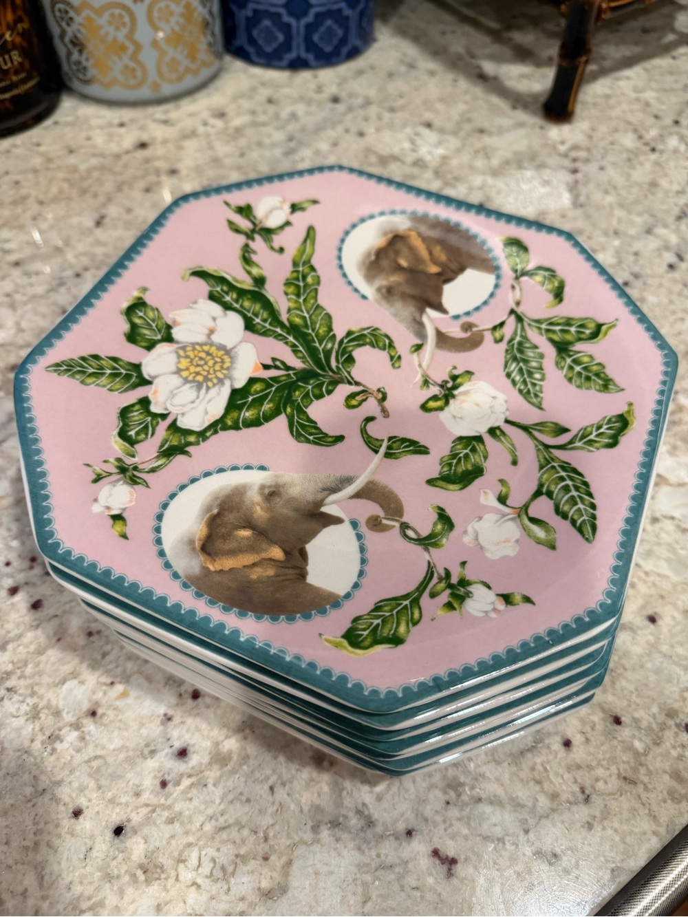 Anthropologie SET of 4 Lou Rota “Nature Table” 9” salad/dessert plate set of 4